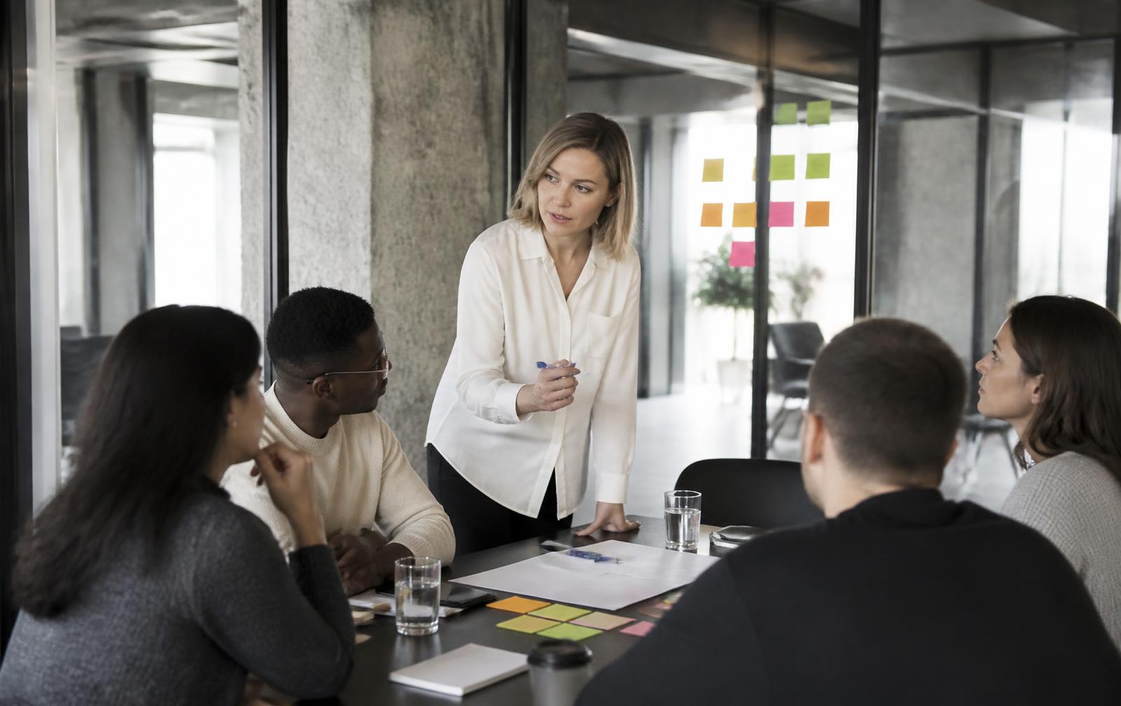 A corporate team in a practice-based training session